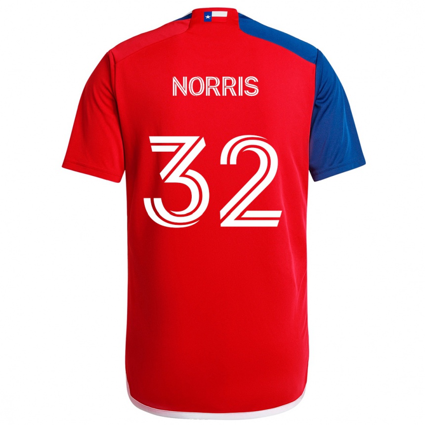 Kids Football Nolan Norris #32 Blue Red Home Jersey 2024/25 T-Shirt Uk