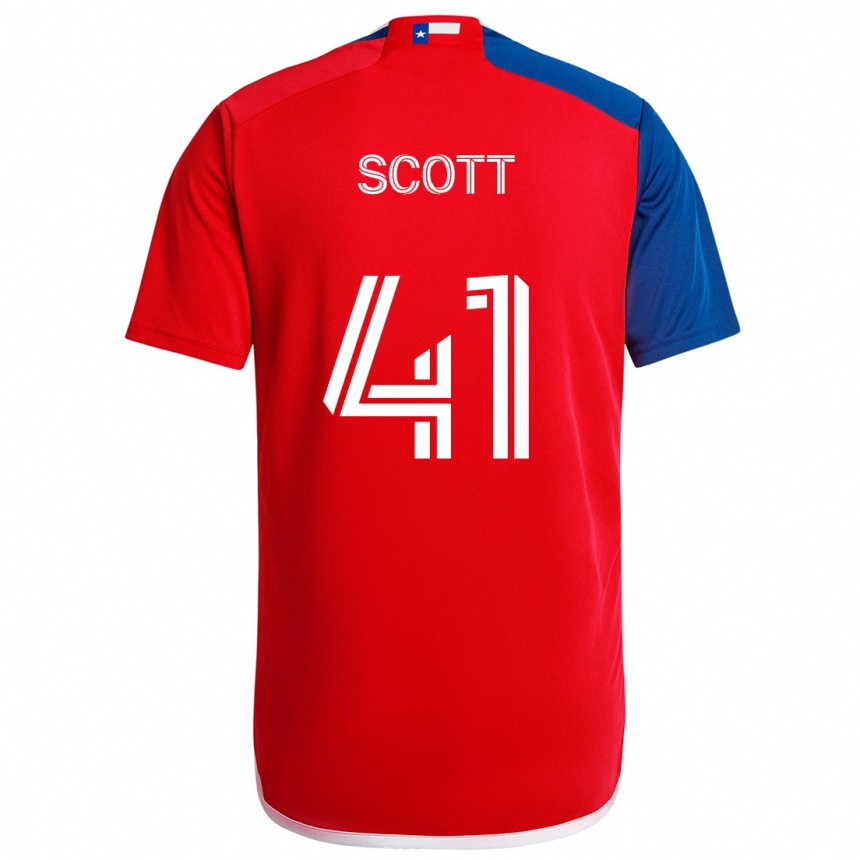 Kids Football Tarik Scott #41 Blue Red Home Jersey 2024/25 T-Shirt Uk