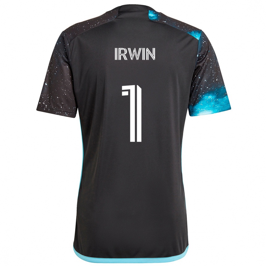 Kids Football Clint Irwin #1 Black Blue Home Jersey 2024/25 T-Shirt Uk