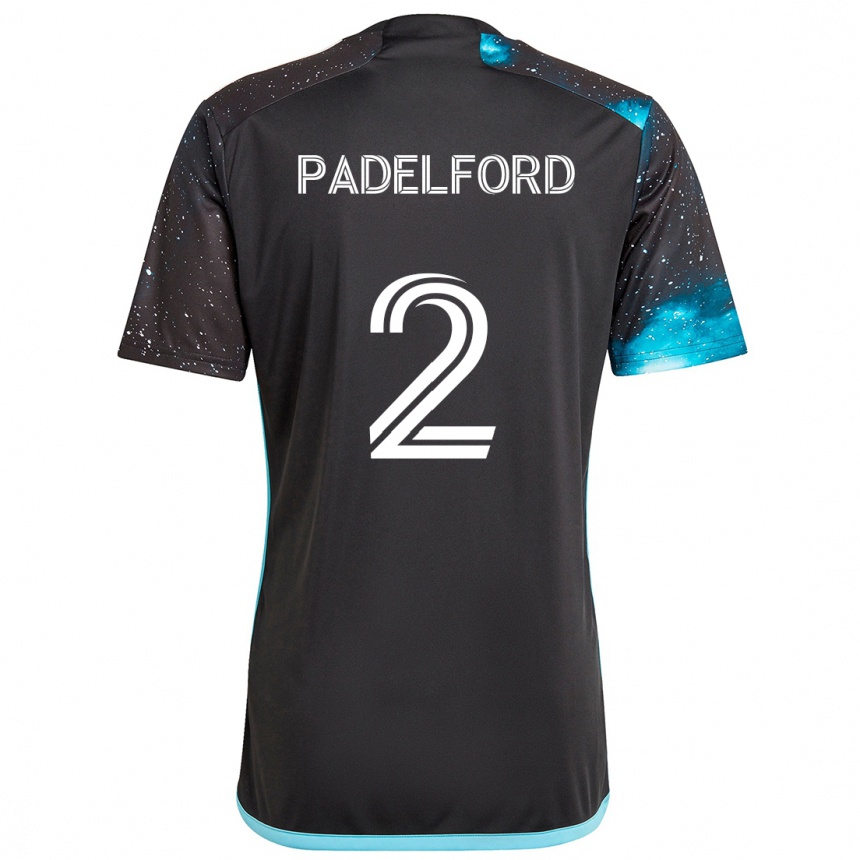 Kids Football Devin Padelford #2 Black Blue Home Jersey 2024/25 T-Shirt Uk