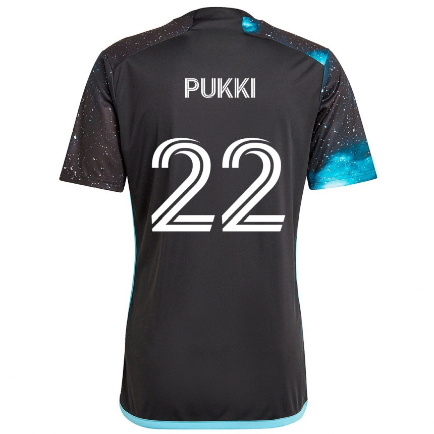 Kids Football Teemu Pukki #22 Black Blue Home Jersey 2024/25 T-Shirt Uk