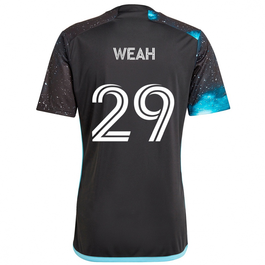 Kids Football Patrick Weah #29 Black Blue Home Jersey 2024/25 T-Shirt Uk