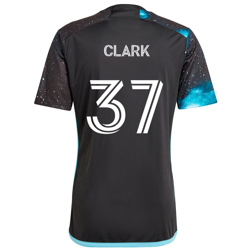 Kids Football Caden Clark #37 Black Blue Home Jersey 2024/25 T-Shirt Uk