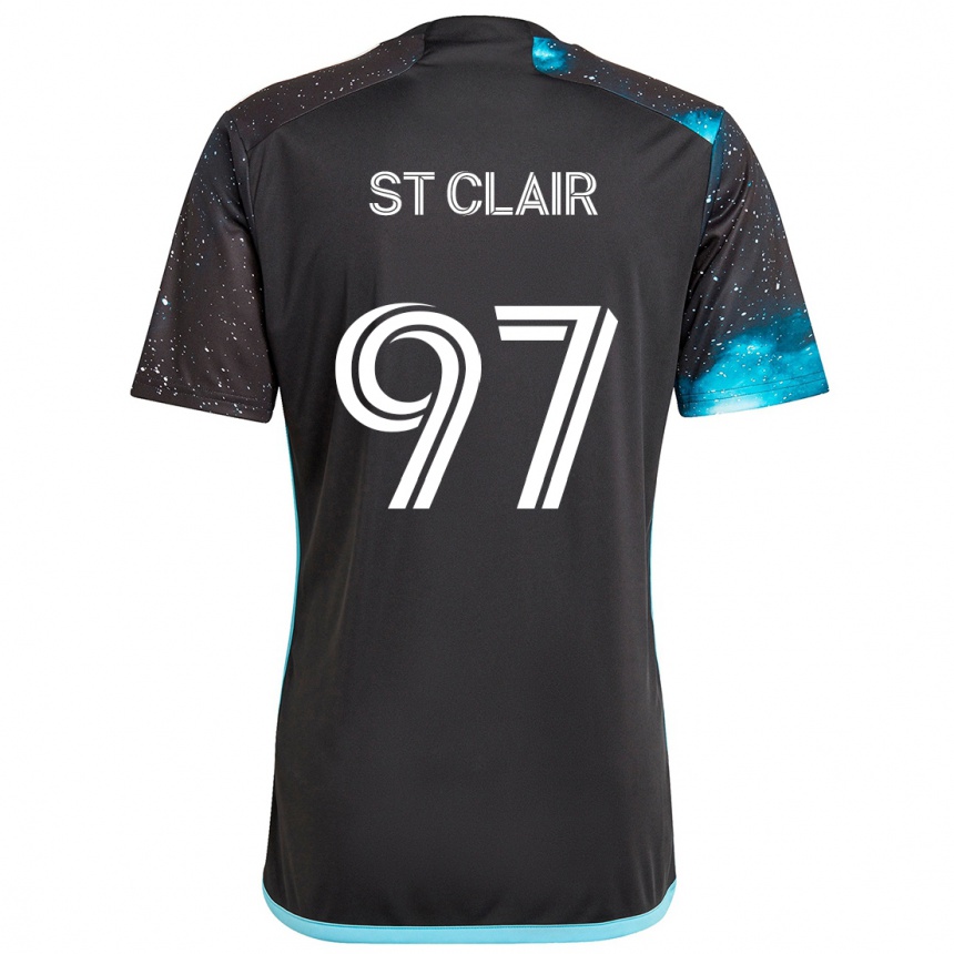 Kids Football Dayne St. Clair #97 Black Blue Home Jersey 2024/25 T-Shirt Uk