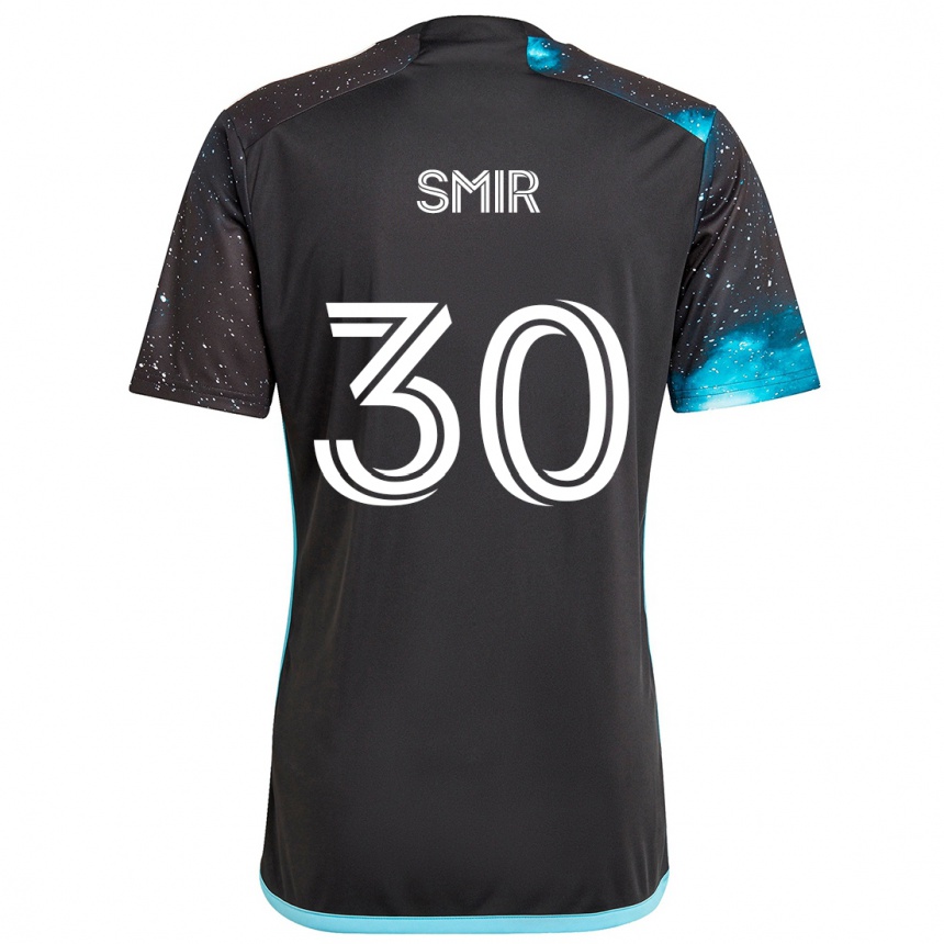 Kids Football Alec Smir #30 Black Blue Home Jersey 2024/25 T-Shirt Uk