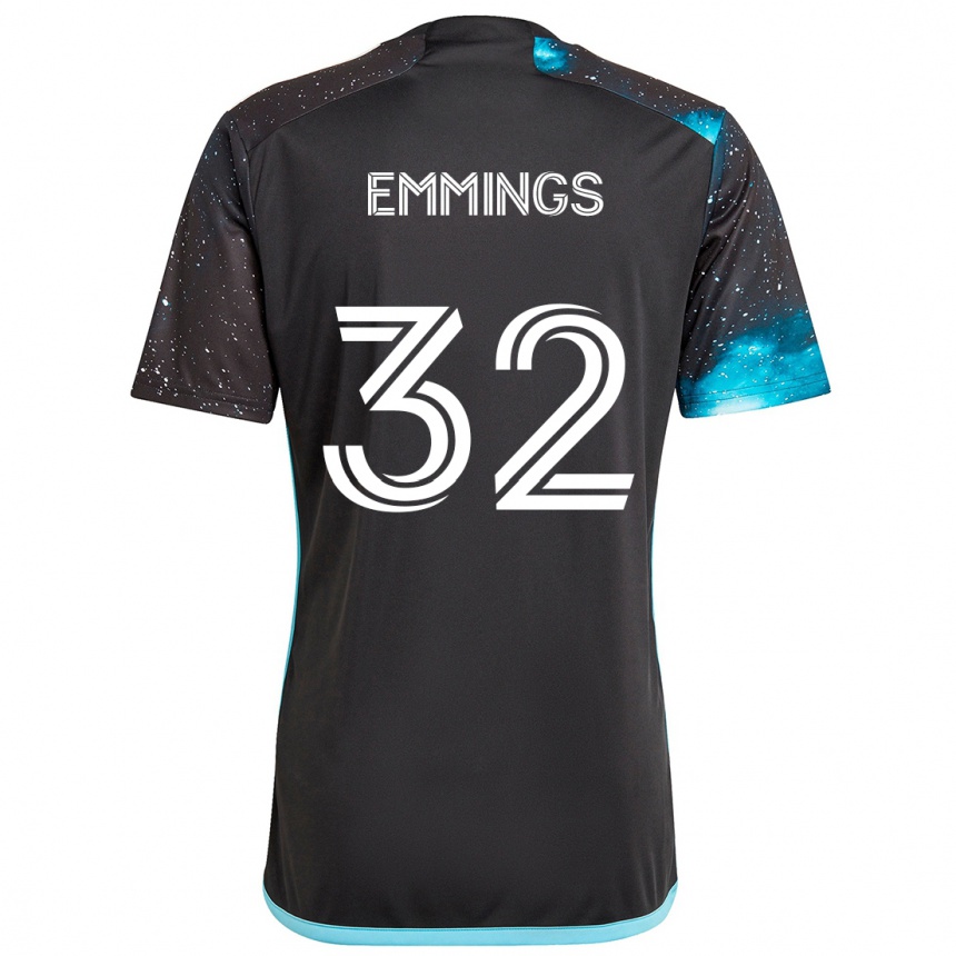 Kids Football Fred Emmings #32 Black Blue Home Jersey 2024/25 T-Shirt Uk