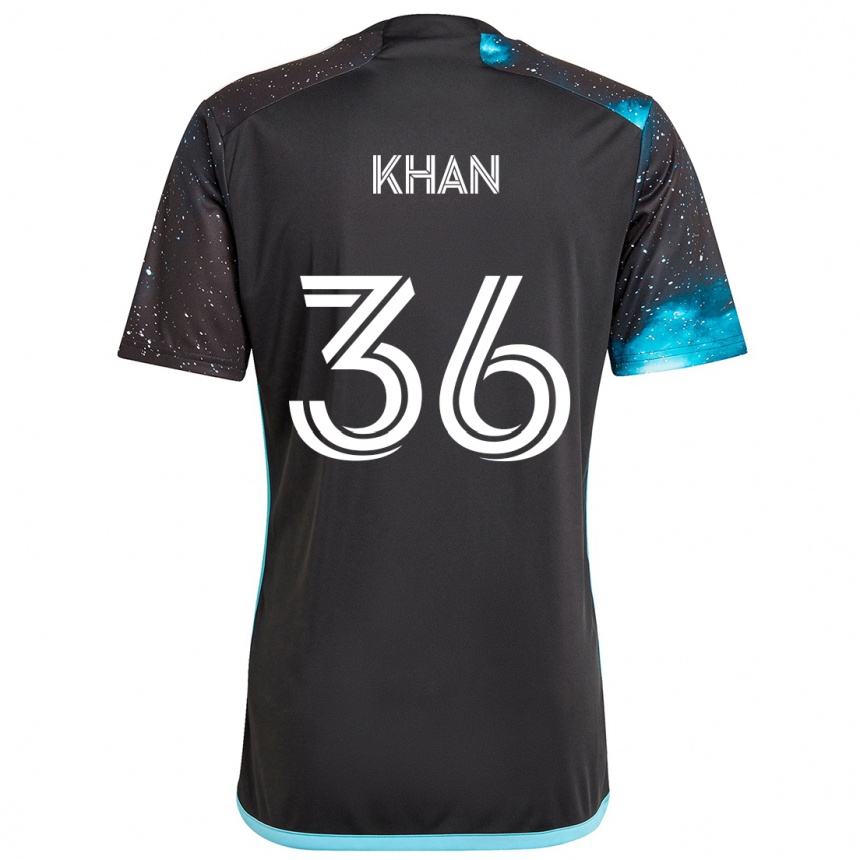 Kids Football Molik Khan #36 Black Blue Home Jersey 2024/25 T-Shirt Uk