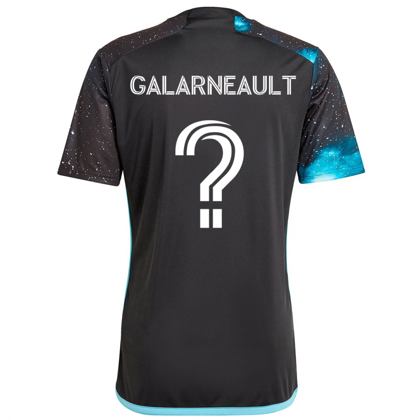 Kids Football Benjamin Galarneault #0 Black Blue Home Jersey 2024/25 T-Shirt Uk