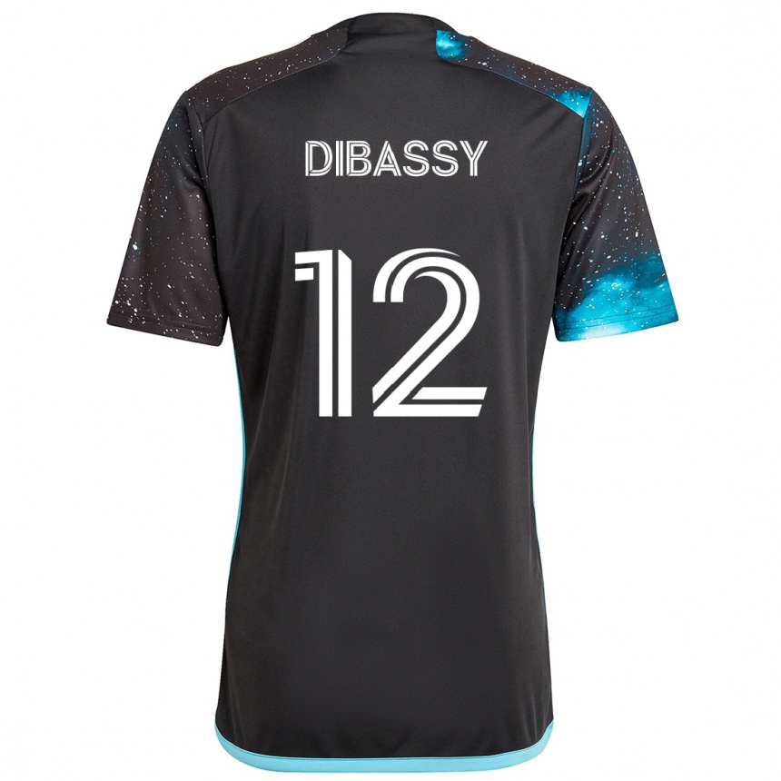 Kids Football Bakaye Dibassy #12 Black Blue Home Jersey 2024/25 T-Shirt Uk