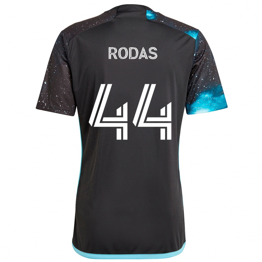 Kids Football Geremy Rodas #44 Black Blue Home Jersey 2024/25 T-Shirt Uk