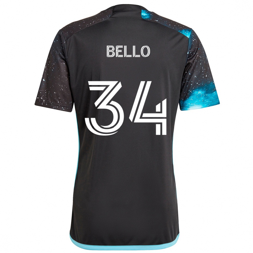 Kids Football Zaydan Bello #34 Black Blue Home Jersey 2024/25 T-Shirt Uk