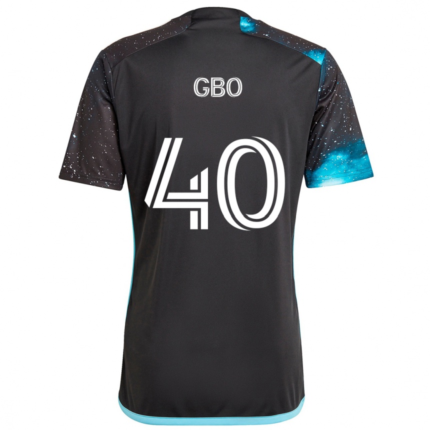 Kids Football Cedrik Gbo #40 Black Blue Home Jersey 2024/25 T-Shirt Uk