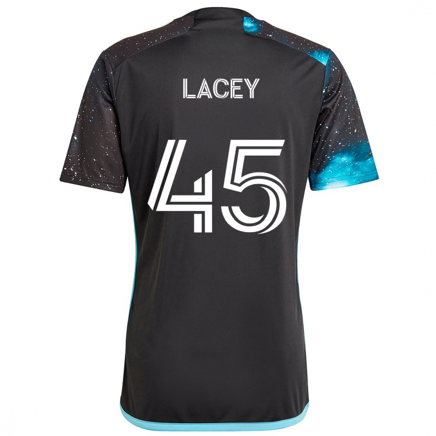 Kids Football Kameron Lacey #45 Black Blue Home Jersey 2024/25 T-Shirt Uk