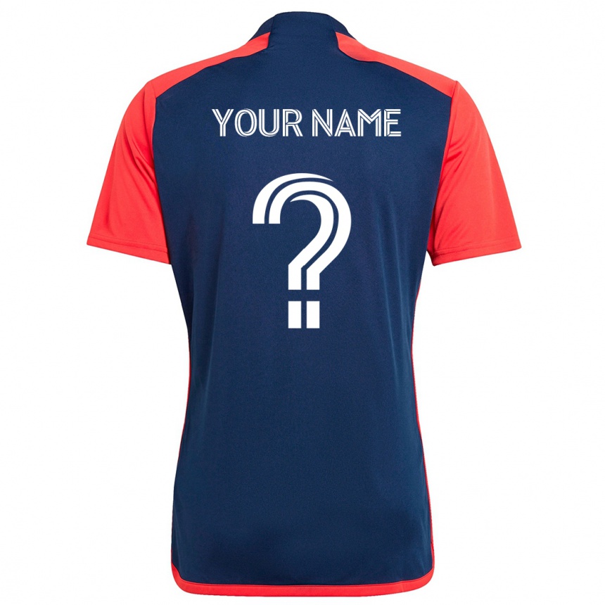 Kids Football Your Name #0 Blue Red Home Jersey 2024/25 T-Shirt Uk