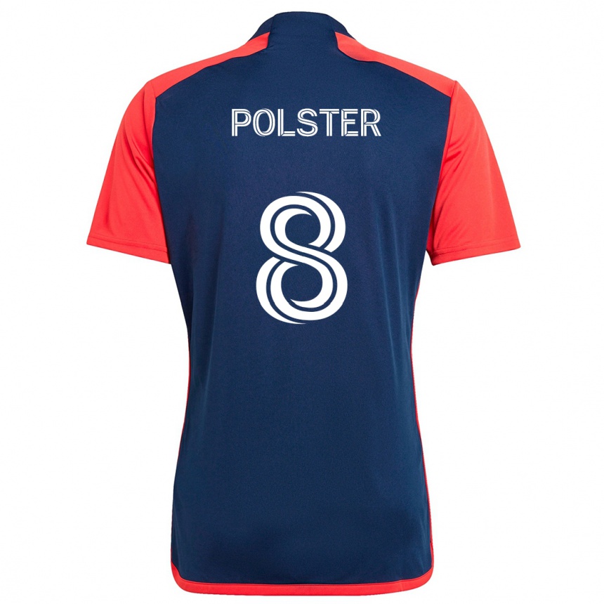 Kids Football Matt Polster #8 Blue Red Home Jersey 2024/25 T-Shirt Uk