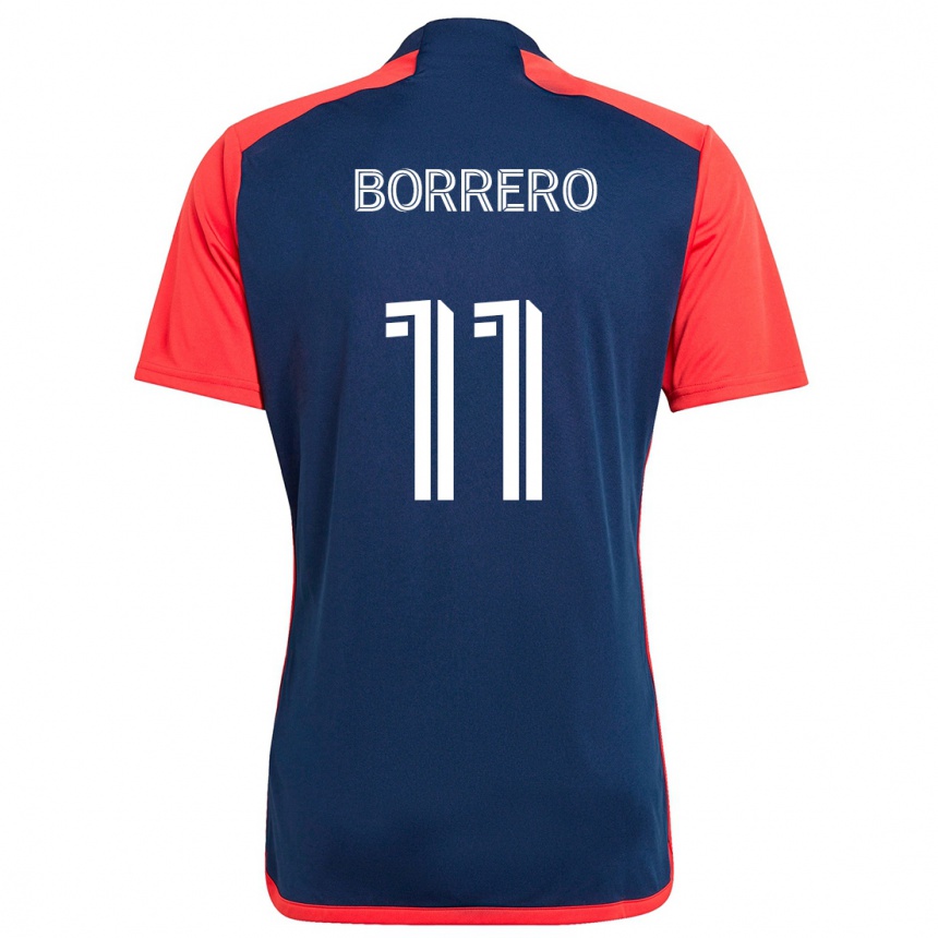 Kids Football Dylan Borrero #11 Blue Red Home Jersey 2024/25 T-Shirt Uk