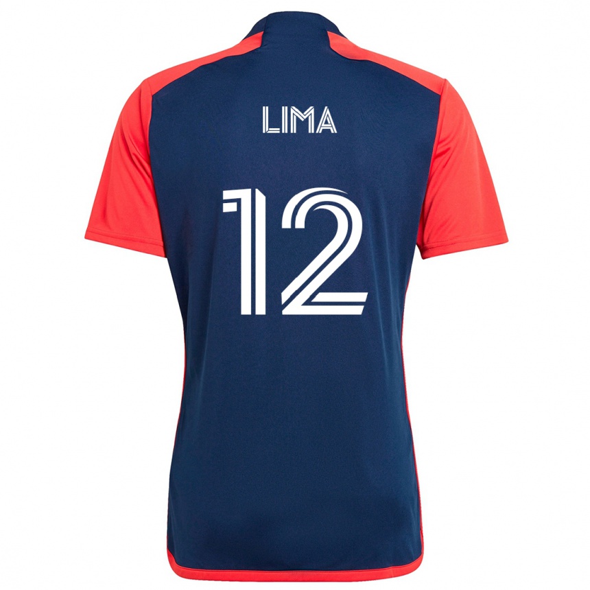 Kids Football Nick Lima #12 Blue Red Home Jersey 2024/25 T-Shirt Uk