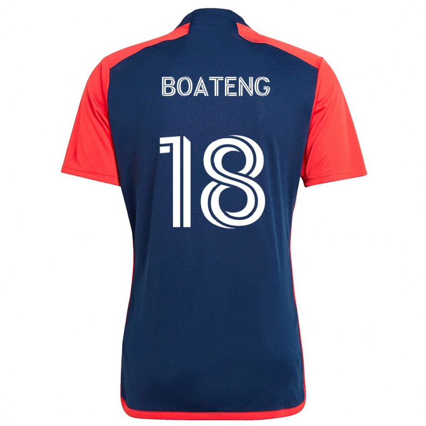 Kids Football Emmanuel Boateng #18 Blue Red Home Jersey 2024/25 T-Shirt Uk