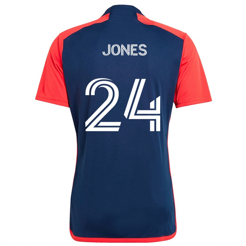 Kids Football Dejuan Jones #24 Blue Red Home Jersey 2024/25 T-Shirt Uk