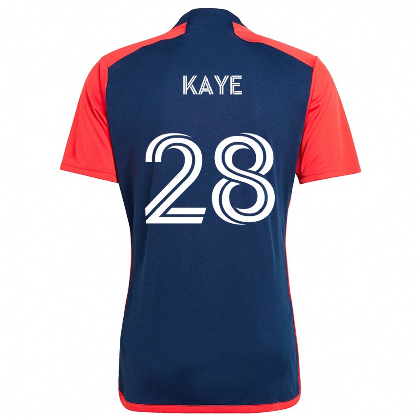 Kids Football Mark-Anthony Kaye #28 Blue Red Home Jersey 2024/25 T-Shirt Uk