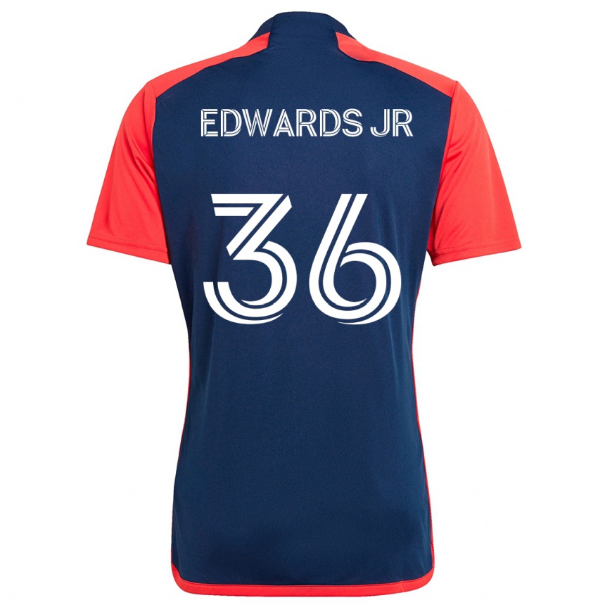 Kids Football Earl Edwards Jr. #36 Blue Red Home Jersey 2024/25 T-Shirt Uk