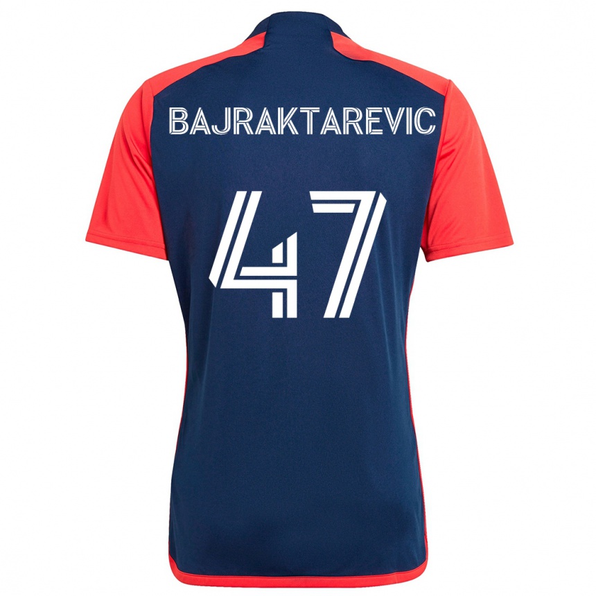 Kids Football Esmir Bajraktarevic #47 Blue Red Home Jersey 2024/25 T-Shirt Uk