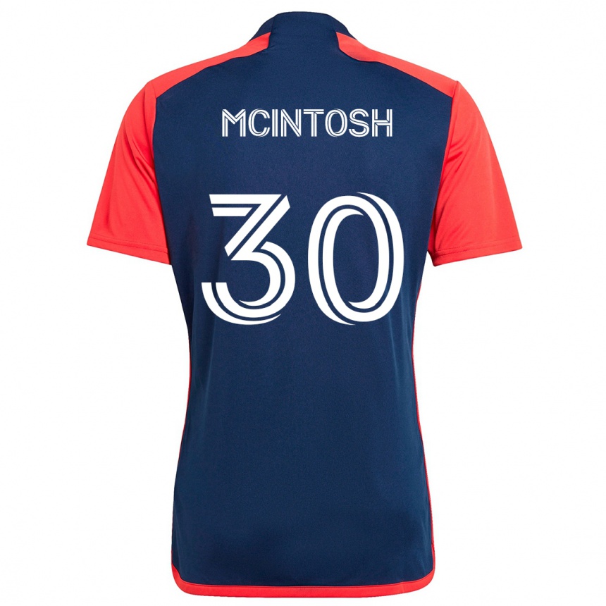 Kids Football Damario Mcintosh #30 Blue Red Home Jersey 2024/25 T-Shirt Uk