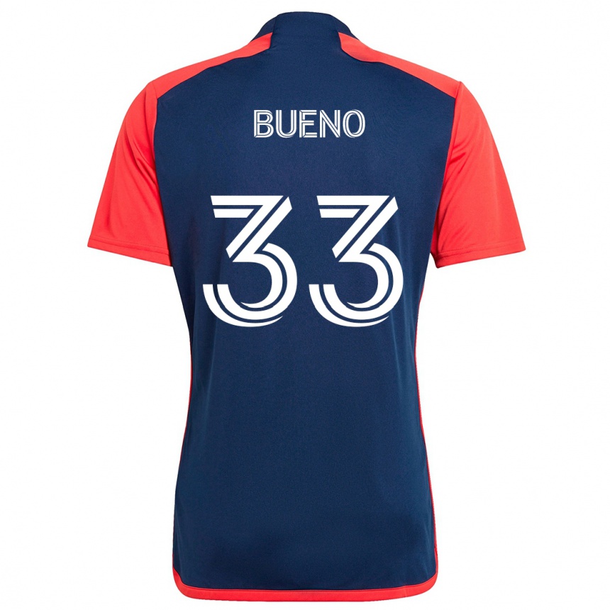 Kids Football Brandonn Bueno #33 Blue Red Home Jersey 2024/25 T-Shirt Uk