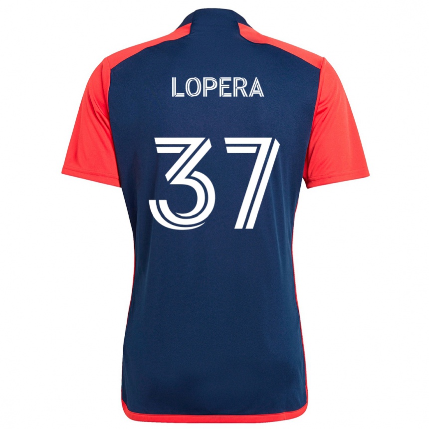 Kids Football Steban Lopera #37 Blue Red Home Jersey 2024/25 T-Shirt Uk