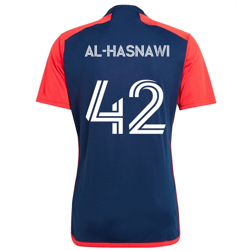 Kids Football Moshtaba Al-Hasnawi #42 Blue Red Home Jersey 2024/25 T-Shirt Uk