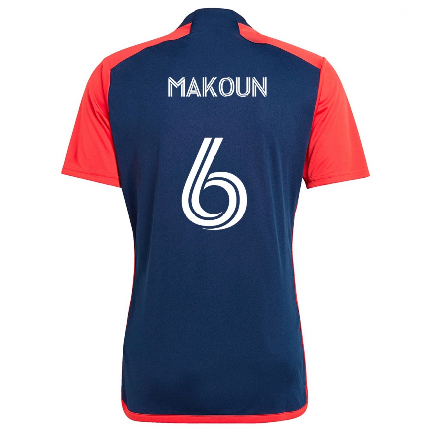 Kids Football Christian Makoun #6 Blue Red Home Jersey 2024/25 T-Shirt Uk