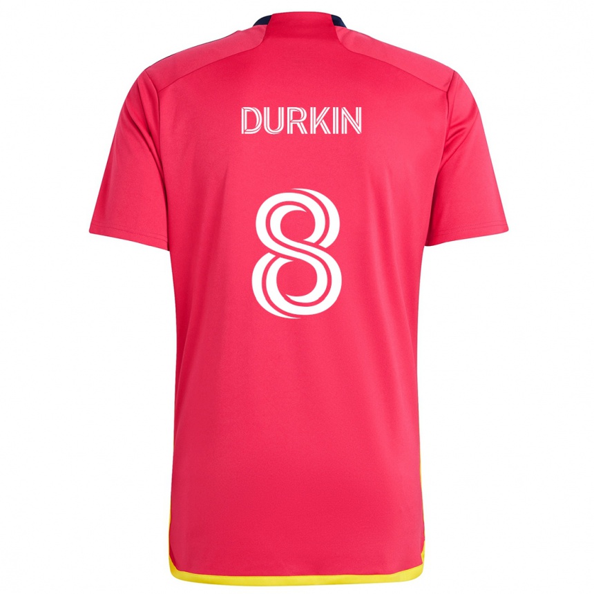 Kids Football Chris Durkin #8 Red Blue Home Jersey 2024/25 T-Shirt Uk