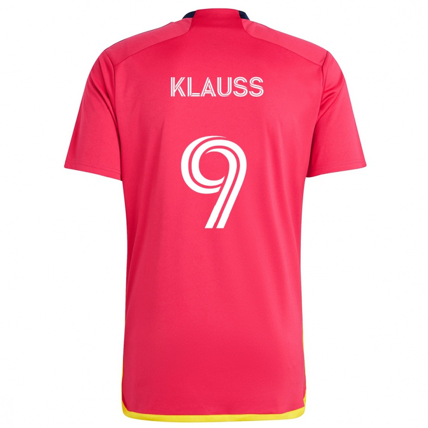 Kids Football João Klauss #9 Red Blue Home Jersey 2024/25 T-Shirt Uk