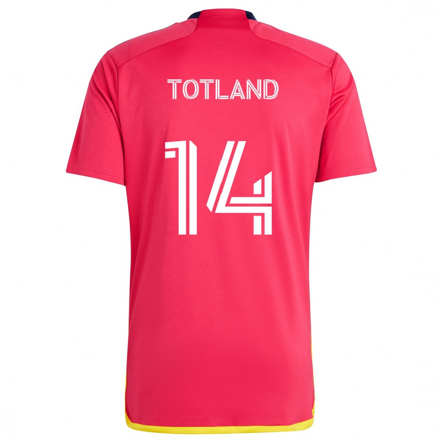 Kids Football Tomas Totland #14 Red Blue Home Jersey 2024/25 T-Shirt Uk