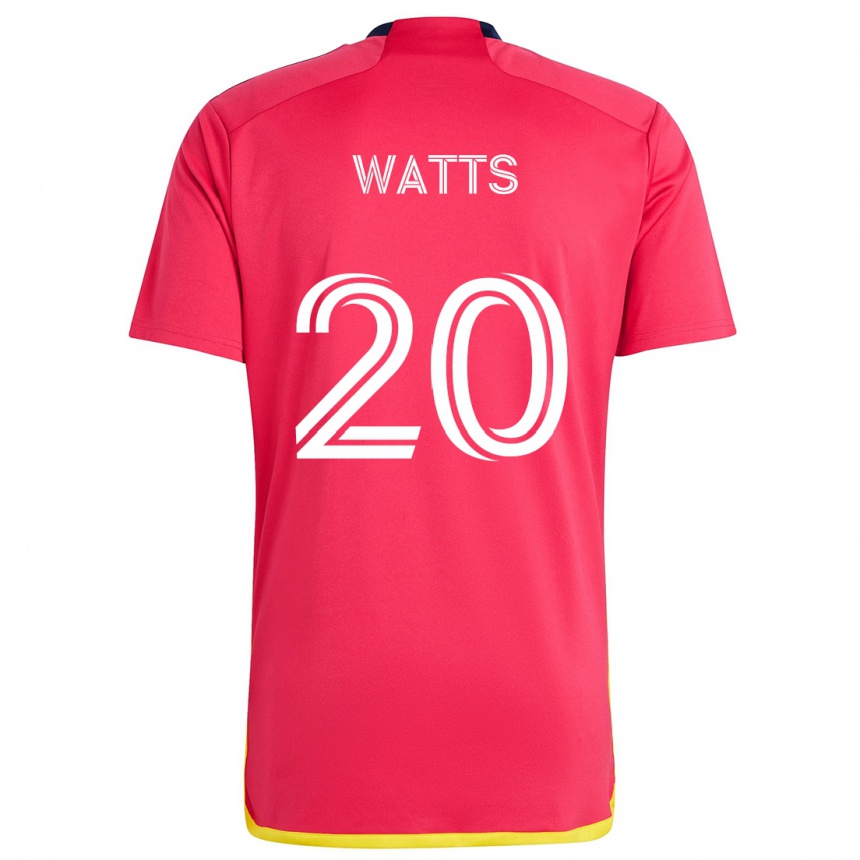 Kids Football Akil Watts #20 Red Blue Home Jersey 2024/25 T-Shirt Uk