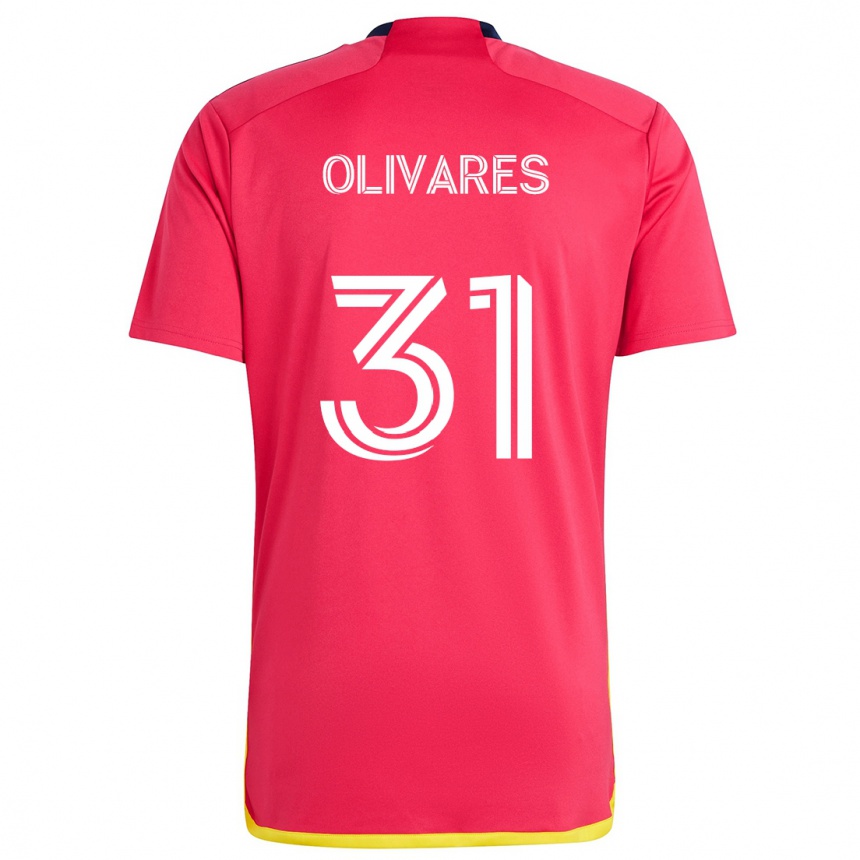 Kids Football Christian Olivares #31 Red Blue Home Jersey 2024/25 T-Shirt Uk