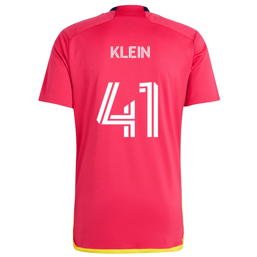 Kids Football Johnny Klein #41 Red Blue Home Jersey 2024/25 T-Shirt Uk