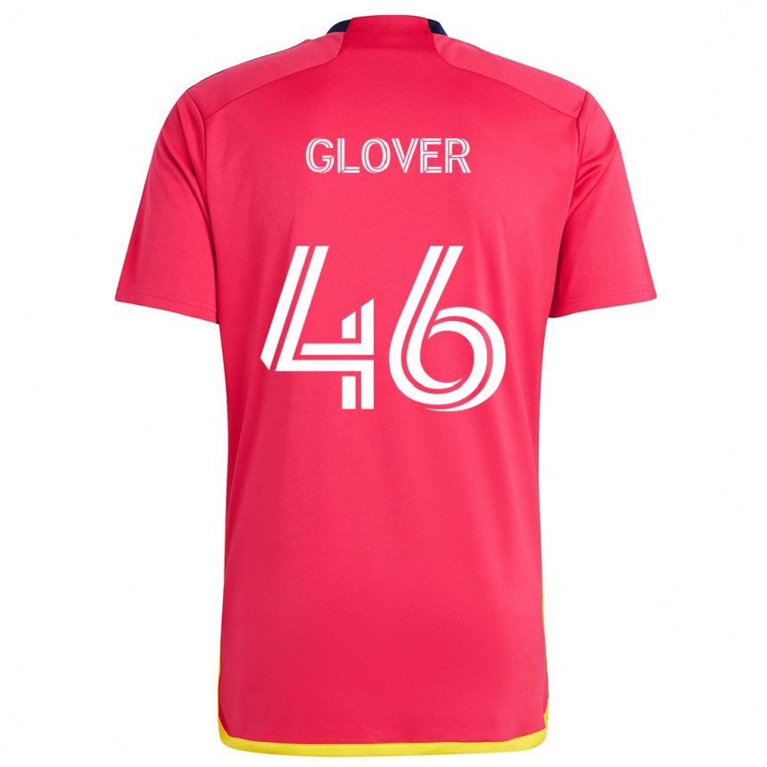 Kids Football Caden Glover #46 Red Blue Home Jersey 2024/25 T-Shirt Uk