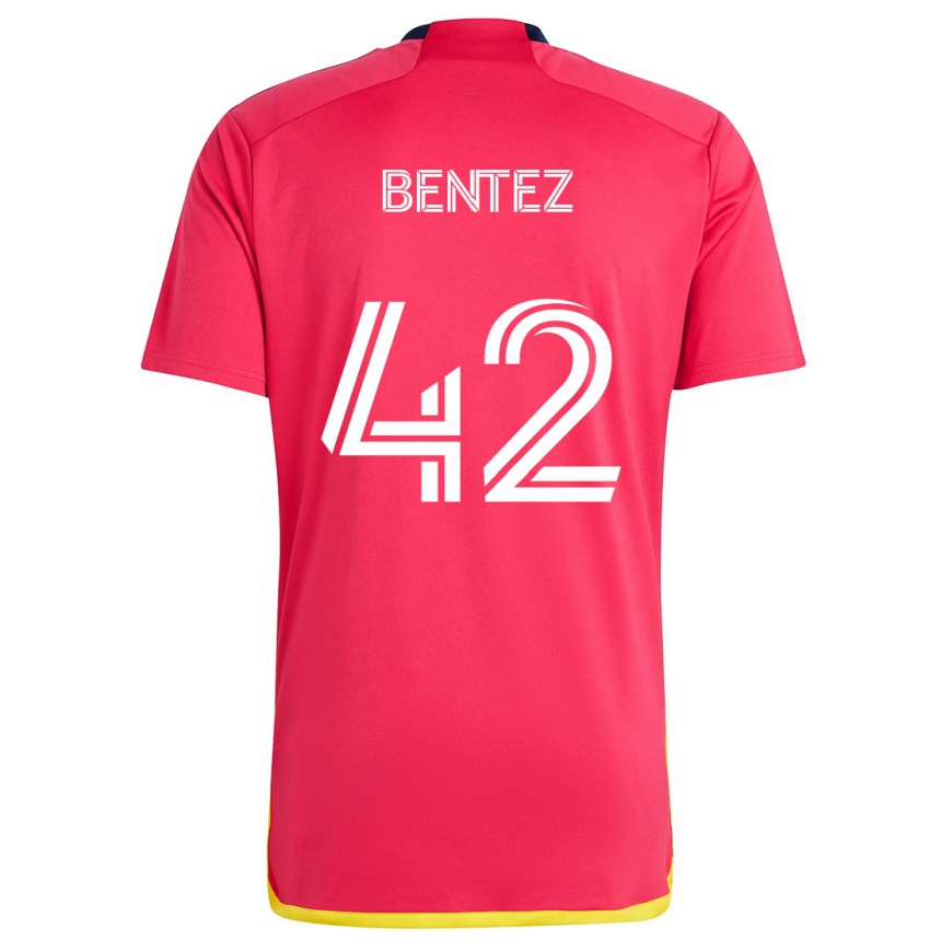 Kids Football Óscar Benítez #42 Red Blue Home Jersey 2024/25 T-Shirt Uk