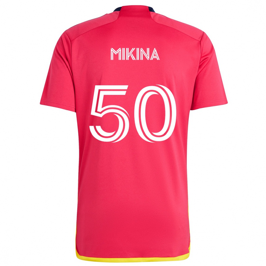 Kids Football Gabriel Mikina #50 Red Blue Home Jersey 2024/25 T-Shirt Uk