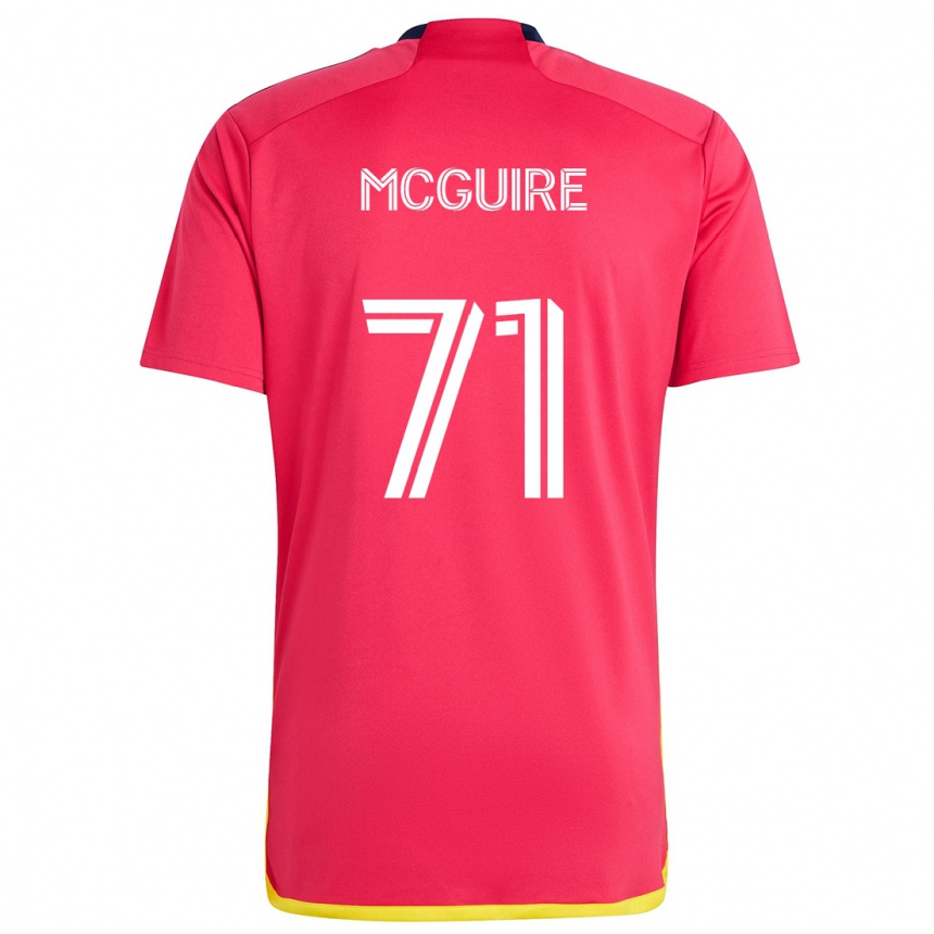 Kids Football Nolan Mcguire #71 Red Blue Home Jersey 2024/25 T-Shirt Uk