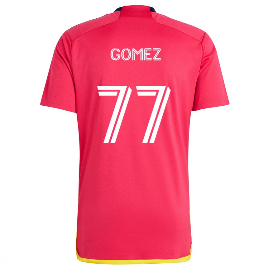 Kids Football Sam Gomez #77 Red Blue Home Jersey 2024/25 T-Shirt Uk