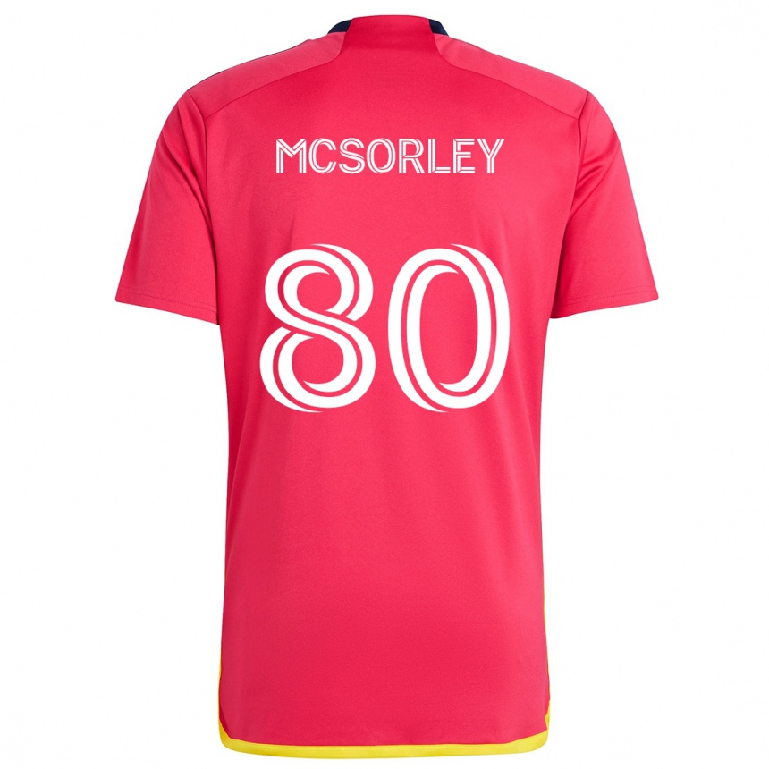 Kids Football Brendan Mcsorley #80 Red Blue Home Jersey 2024/25 T-Shirt Uk