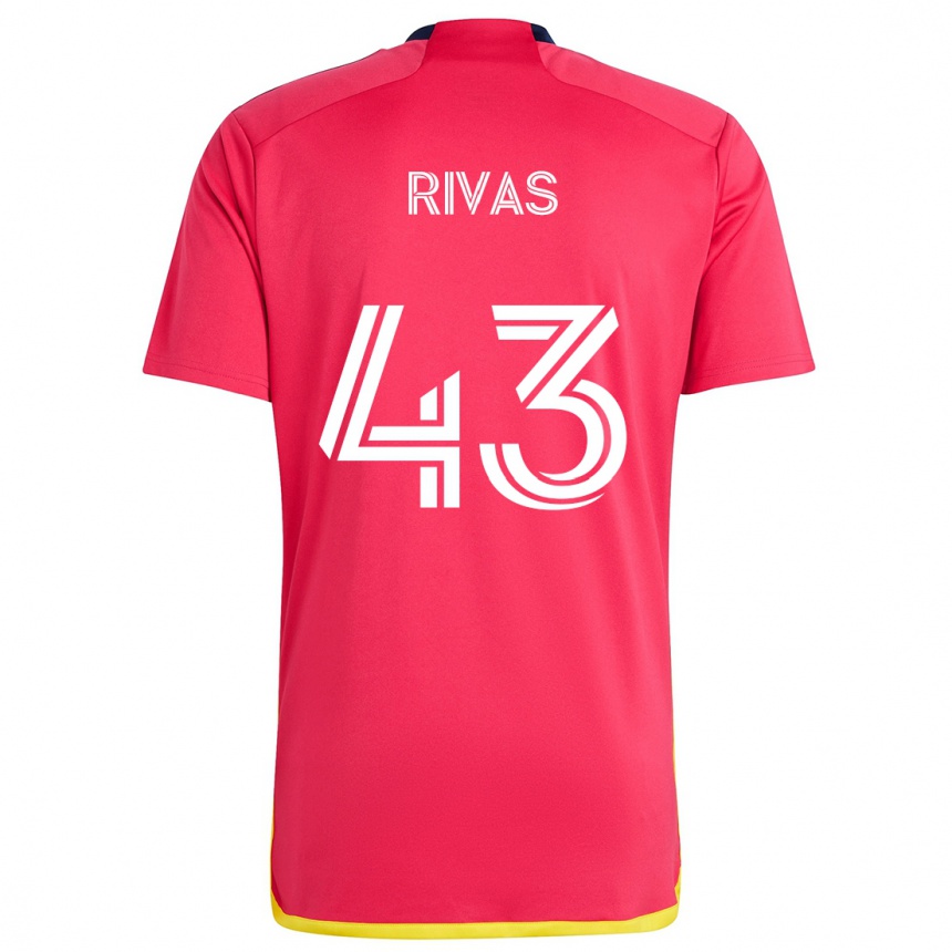 Kids Football Sergio Rivas #43 Red Blue Home Jersey 2024/25 T-Shirt Uk