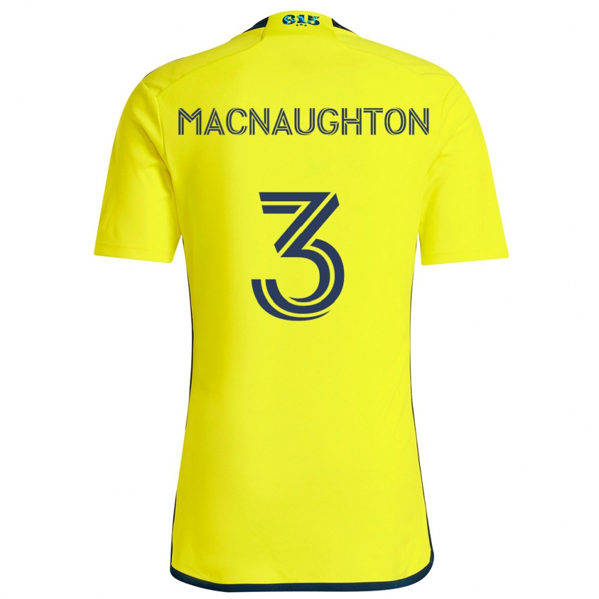 Kids Football Lukas Macnaughton #3 Yellow Blue Home Jersey 2024/25 T-Shirt Uk