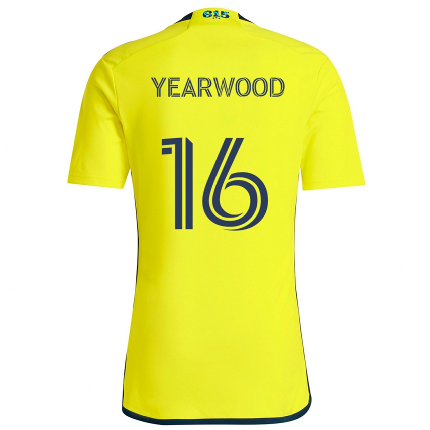 Kids Football Dru Yearwood #16 Yellow Blue Home Jersey 2024/25 T-Shirt Uk