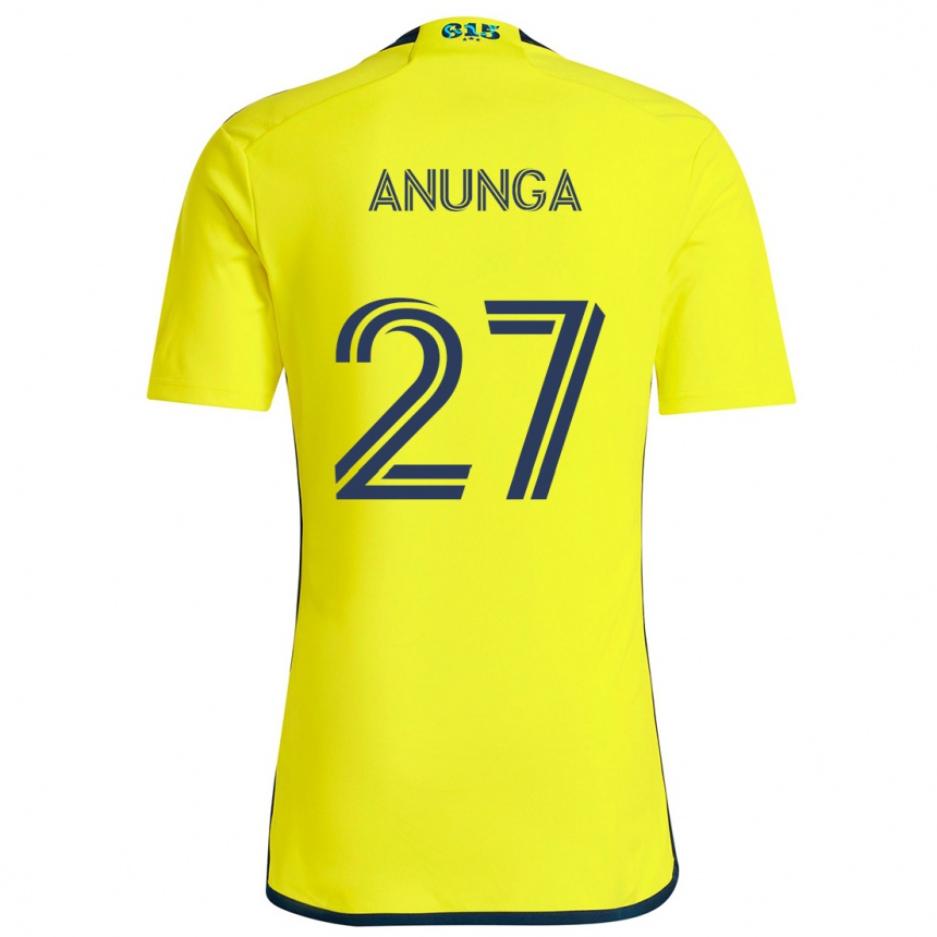 Kids Football Tah Anunga #27 Yellow Blue Home Jersey 2024/25 T-Shirt Uk