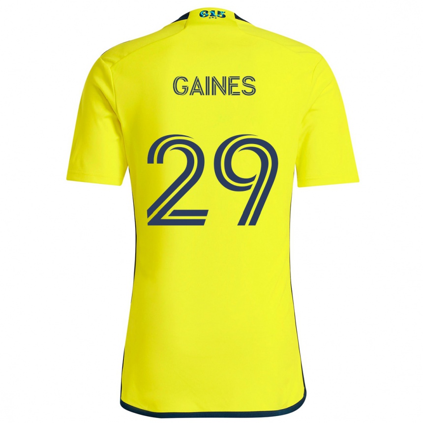 Kids Football Julian Gaines #29 Yellow Blue Home Jersey 2024/25 T-Shirt Uk