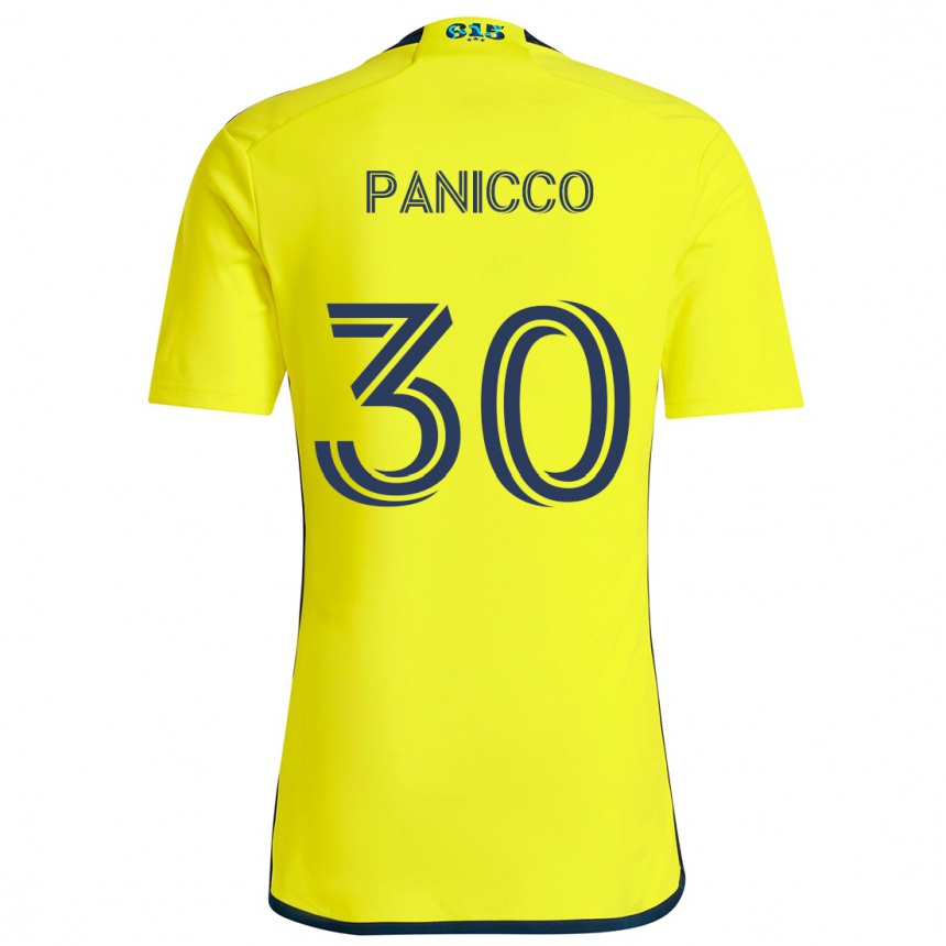 Kids Football Elliot Panicco #30 Yellow Blue Home Jersey 2024/25 T-Shirt Uk