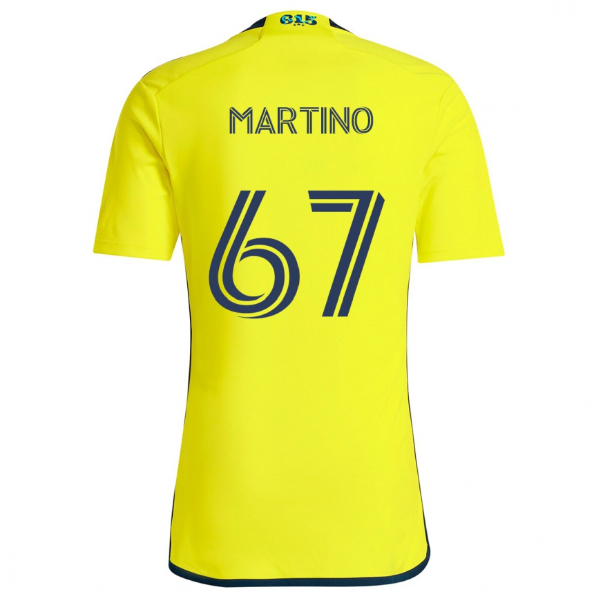 Kids Football Ben Martino #67 Yellow Blue Home Jersey 2024/25 T-Shirt Uk